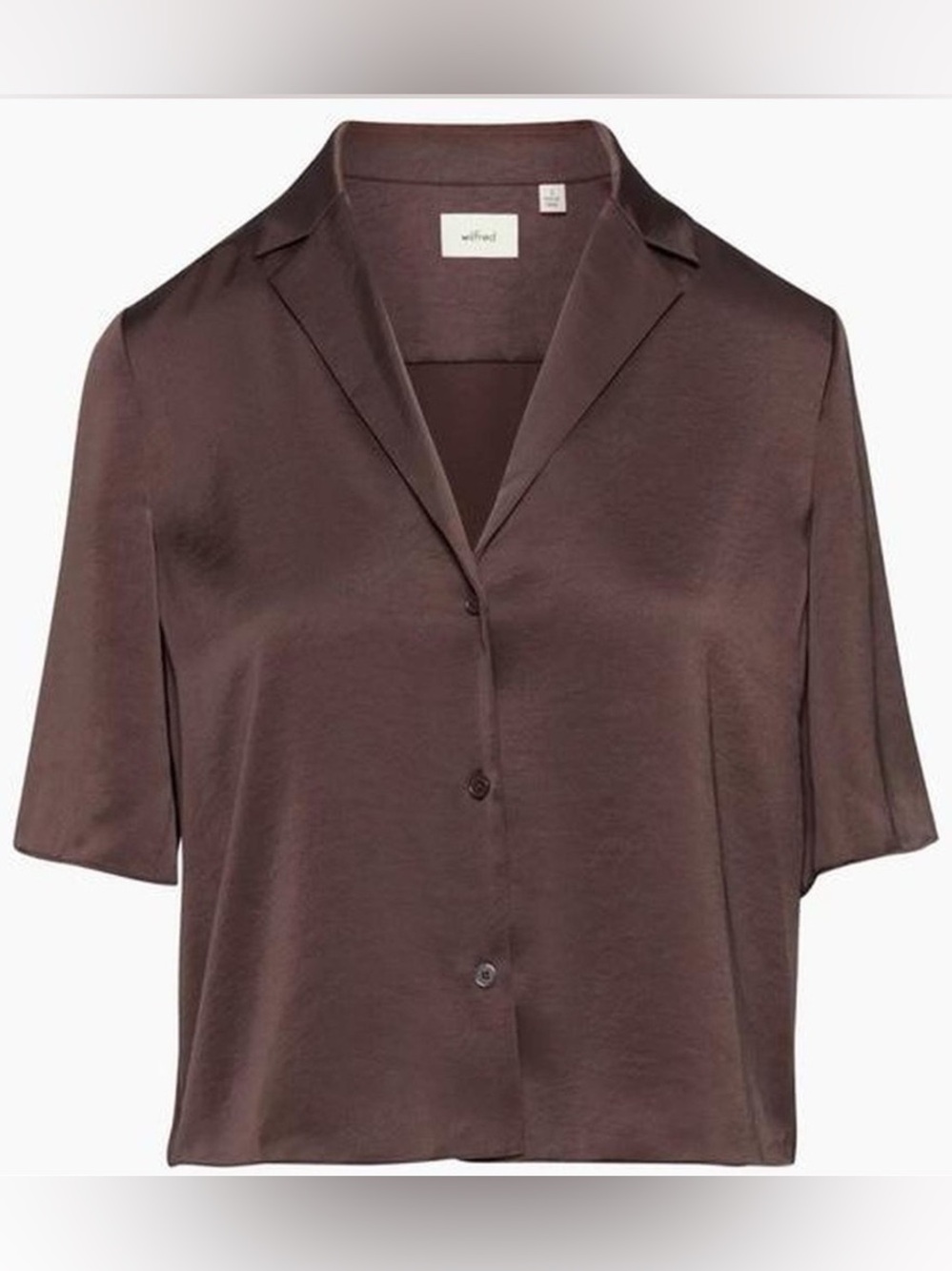 WILFRED brown Beso satin shirt
